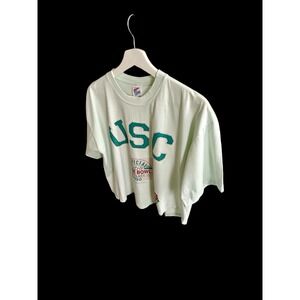 USC Trojans Cropped Tshirt Sz Large Crop Top Mint Green 90's Y2K Cute